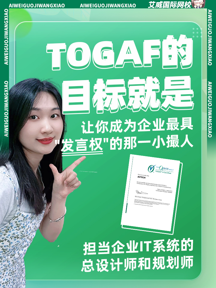 TOGAF的目标就是让你成为企业_具“发言权”的那一小撮人，担当企业IT系统的总设计师和规划师